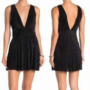 Free People Twist and Shout Black Mini Dress Sz 6